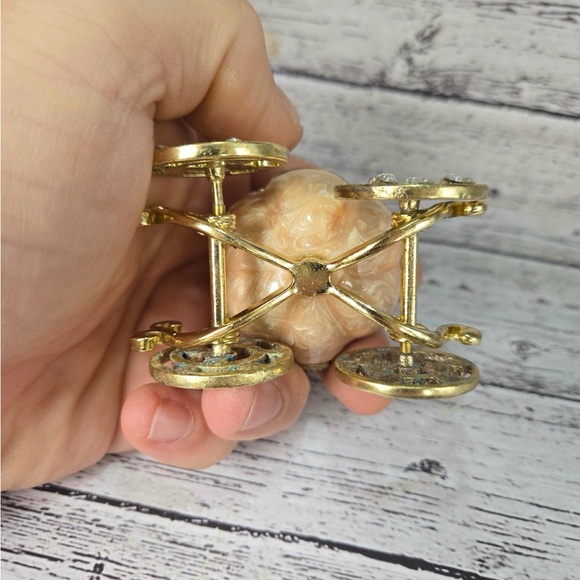 Cinderella Pumpkin Carriage MINI Trinket Box Pink Rhinestone Collectible - Picture 5 of 6